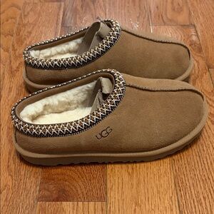 UGG Chestnut Suede Slip-On Shearling Mules